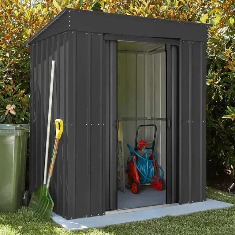 8x4' Lotus Anthracite Grey Pent Metal Shed