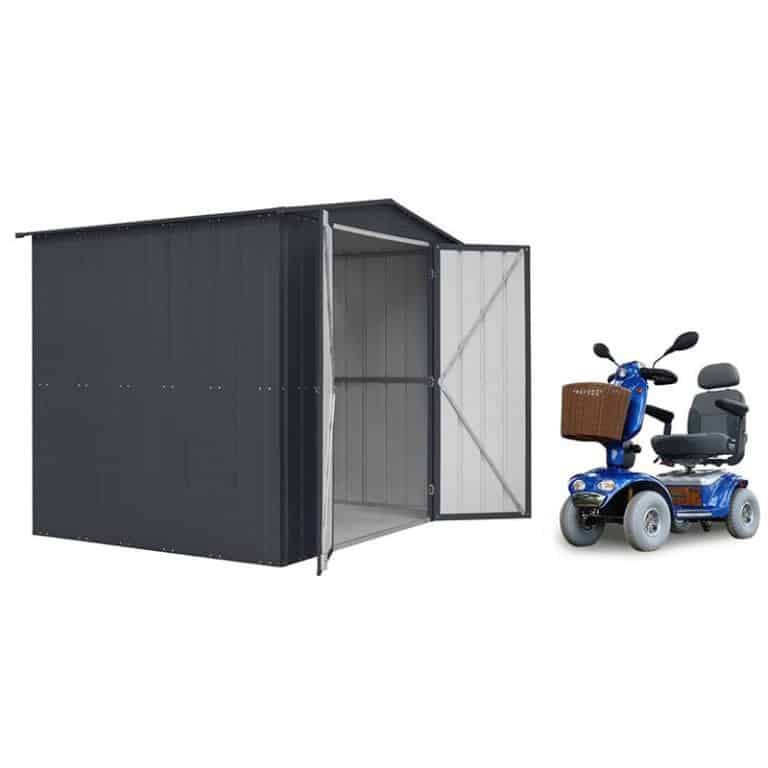 A robust metal shed