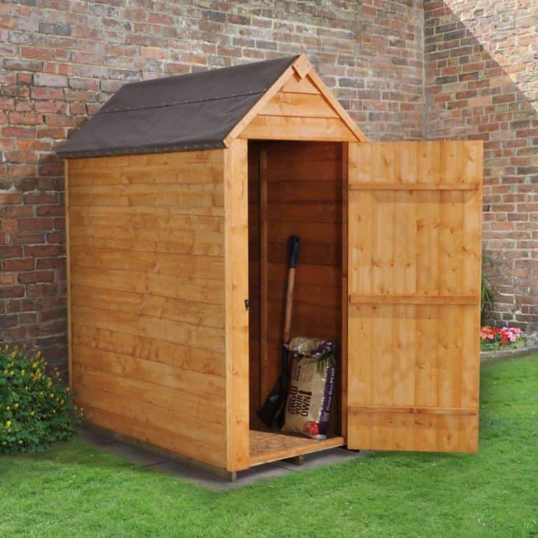 3' x 5' forest green wooden windowless shed with apex roof