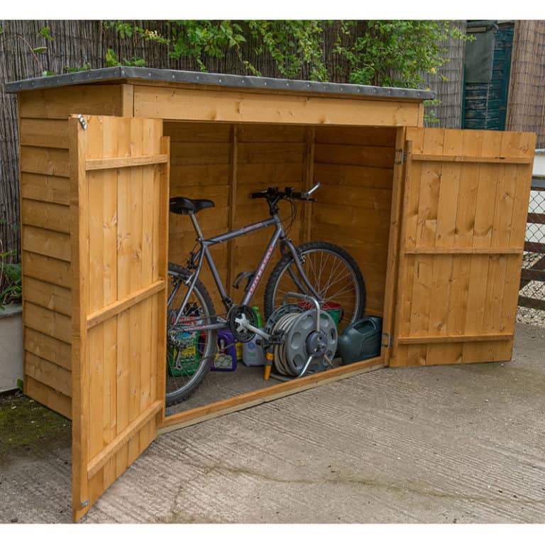 6'x2'6 Forest large double door wooden garden storage for bikes and mowers