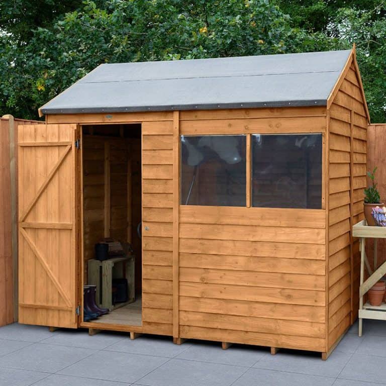 8' x 6' forest overlap dip treated wooden shed with reverse apex design