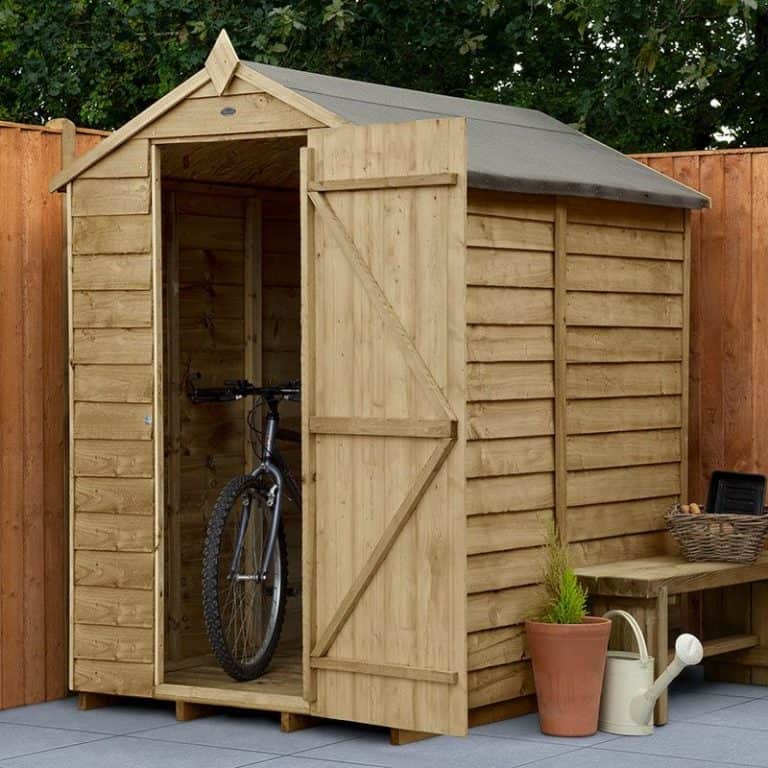 6x4 Forest overlap pressure-treated wooden shed with apex roof