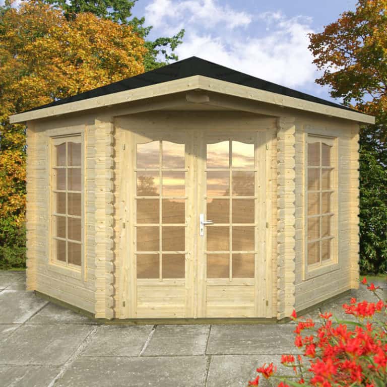 Palmako Malvern 3m x 3m corner log cabin summerhouse