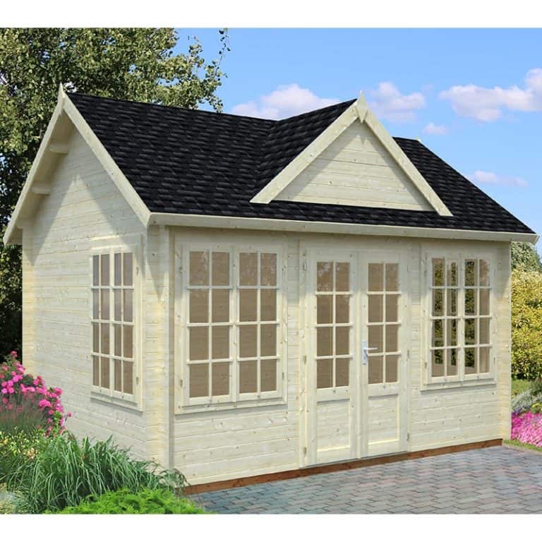 Palmako Claudia 3.9m x 3m log cabin summerhouse with wooden design