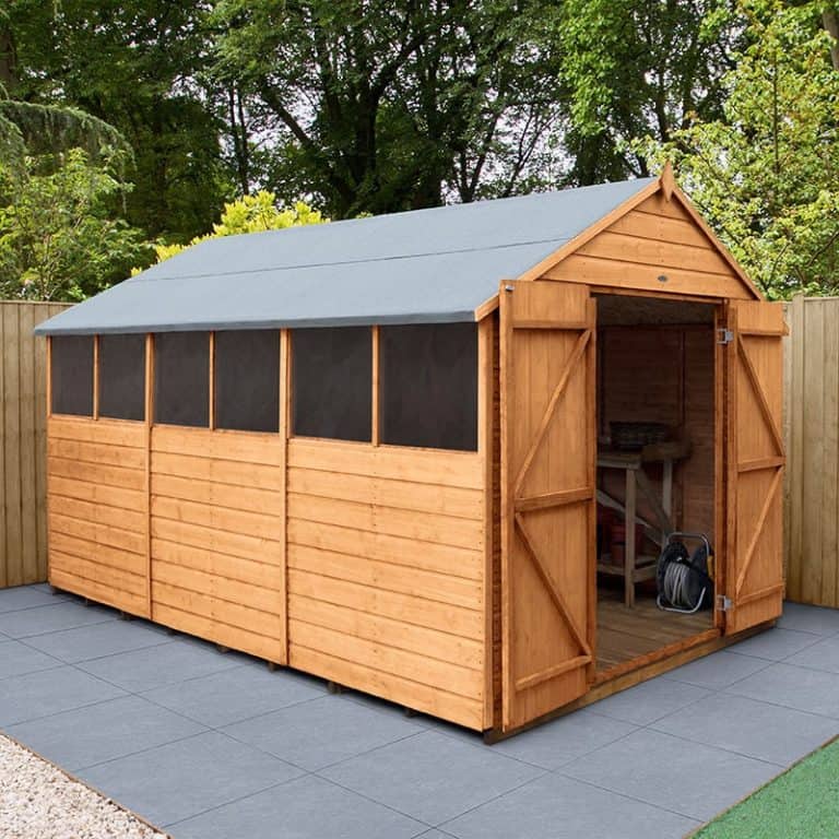 12' x 8' wooden shed with double doors