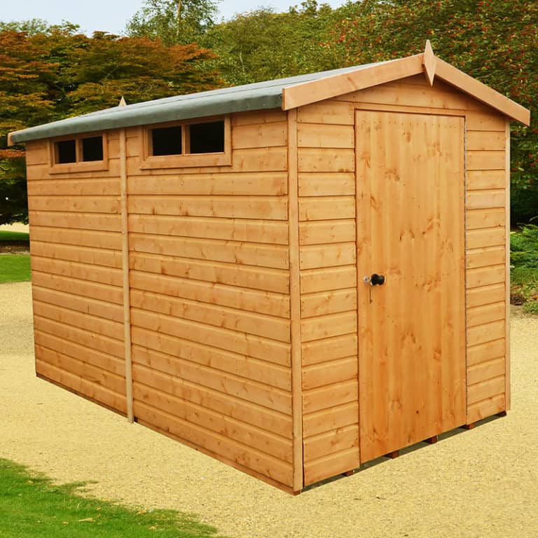 6' x 10' Shire Premium Security Apex Wooden Garden Shed offering great durability and security.