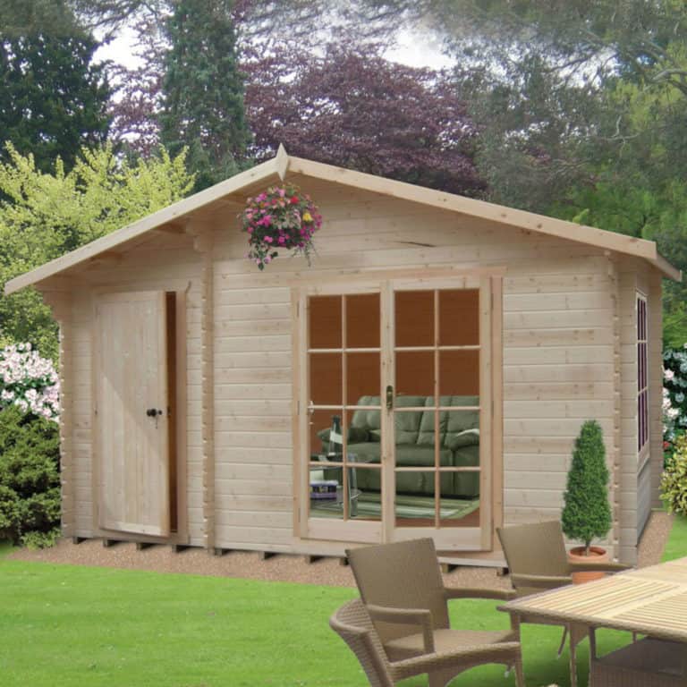 Shire Chaumont 4.2m x 5m log cabin summerhouse with wooden design