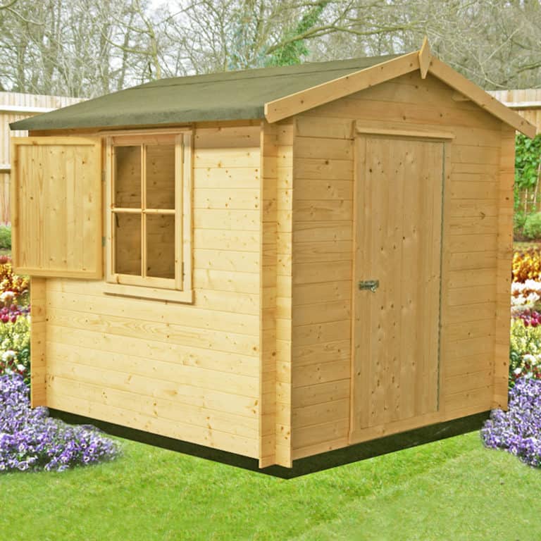 Shire Camelot 2.4m x 2.4m log cabin summerhouse with wooden design