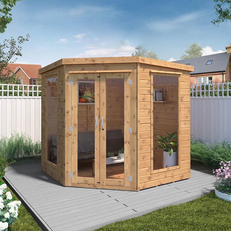 7x7 Mercia Premier Corner Wooden Summerhouse with stylish design