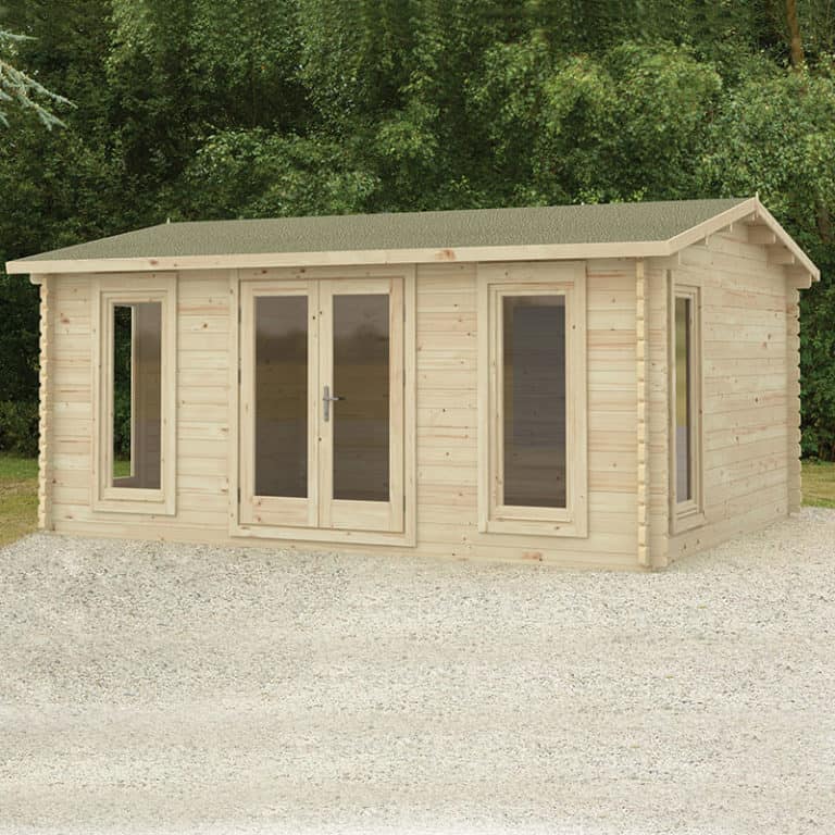 Forest Rushock 5m x 4m log cabin with natural wood finish