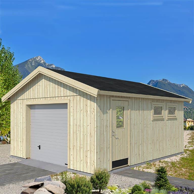 Palmako Andre 4.5m x 5.5m wooden garage with up and over door