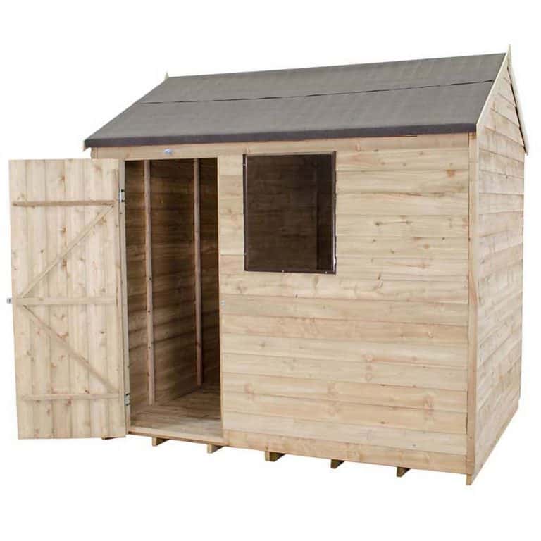 8x6ft Forest Wooden Overlap Shed with Reverse Apex Design