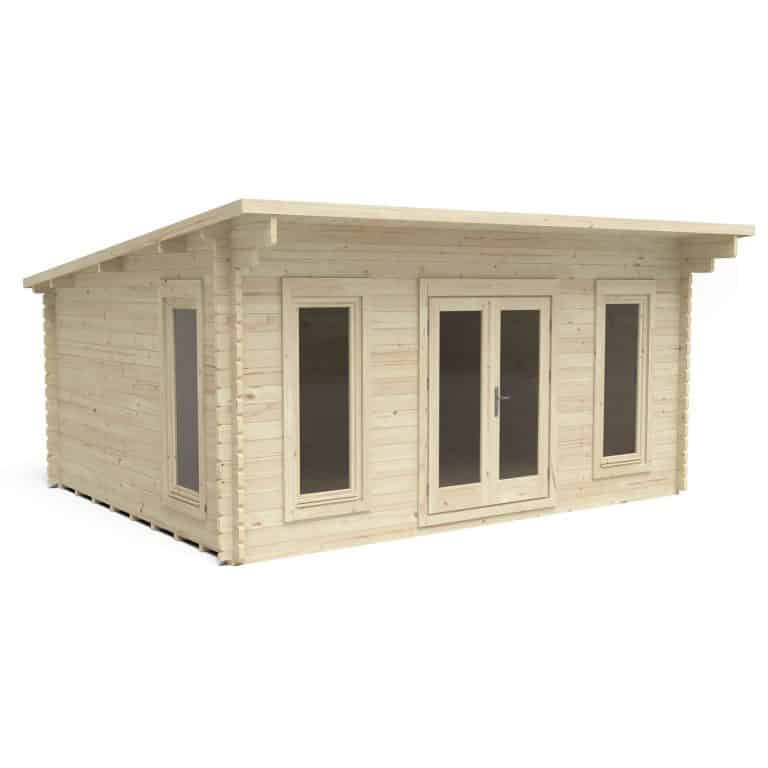 Forest Mendip 5x4m log cabin with double glazing and 24kg polyester felt roofing