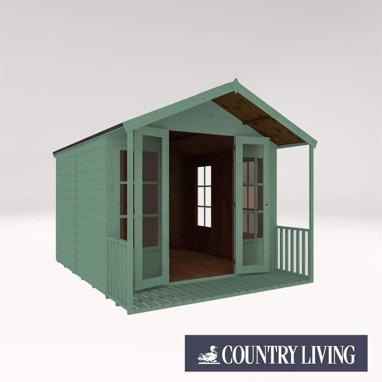 Country Living Tuxford 10x8 summerhouse in Aurora Green