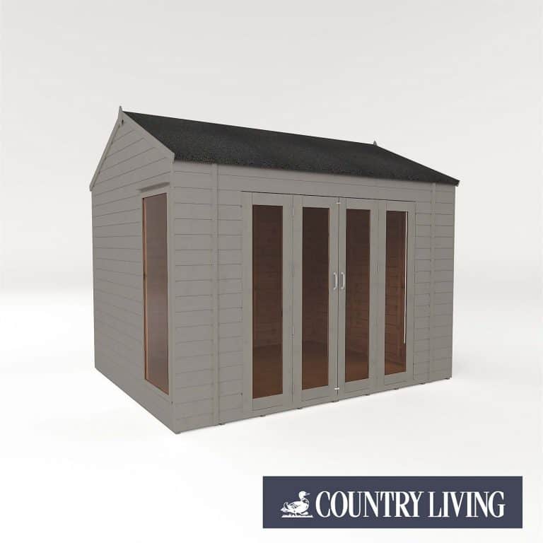 Country Living Hawksworth 10x8 summerhouse in paint with installation at Thorpe Towers