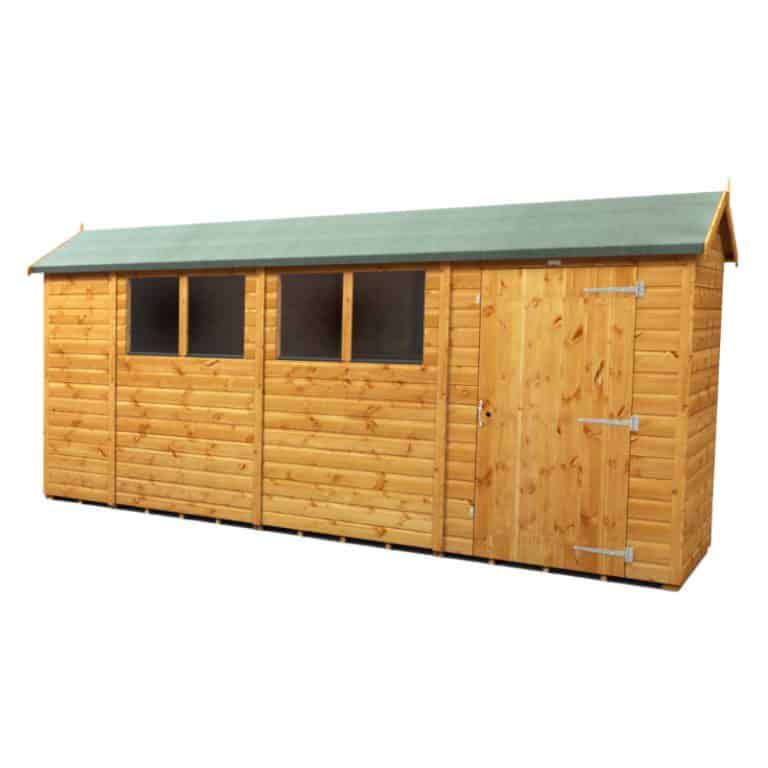 Custom Oren 14' x 4' shiplap apex shed with modular design