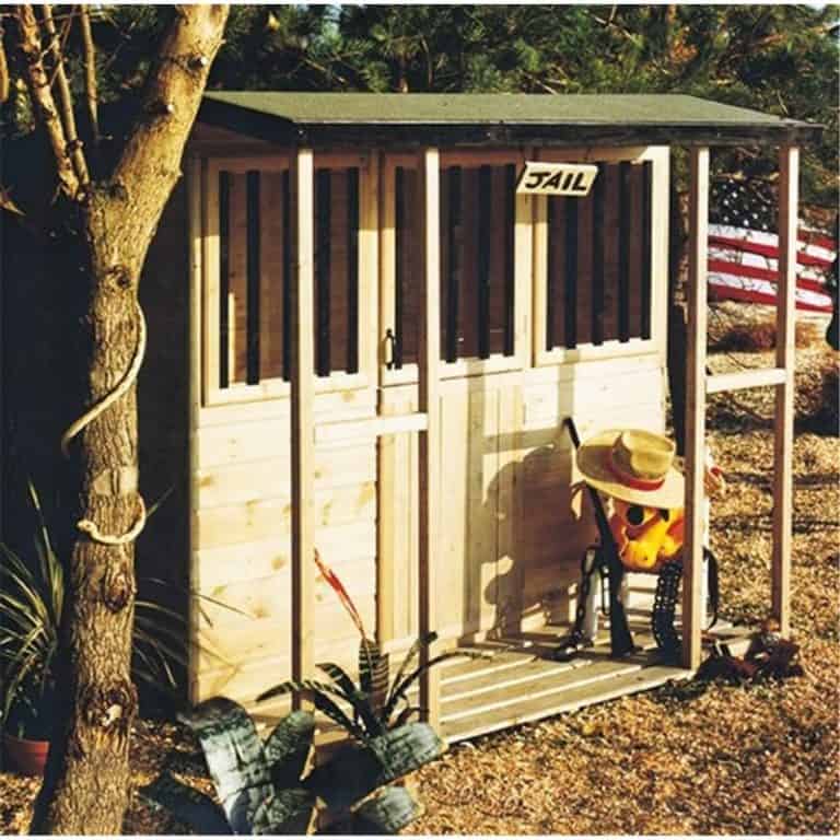 6x4 Jail House Playhouse with 12mm tongue and groove design for kids' outdoor fun and adventure.