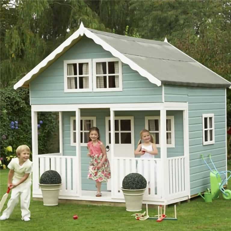 8x9 Lodge Playhouse with durable 12mm tongue and groove construction