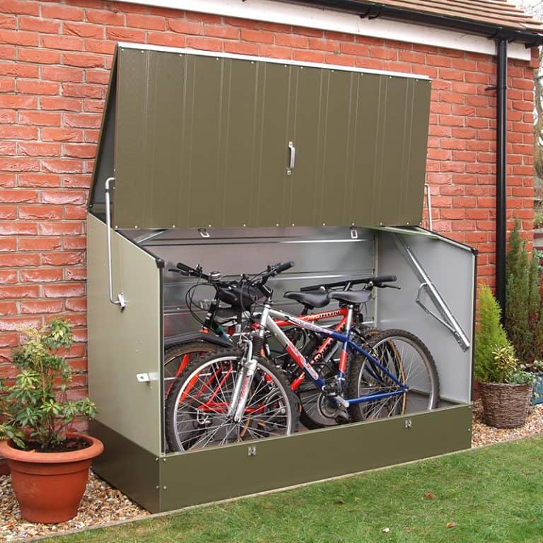 6x3 Trimetals green metal bike storage shed for garden