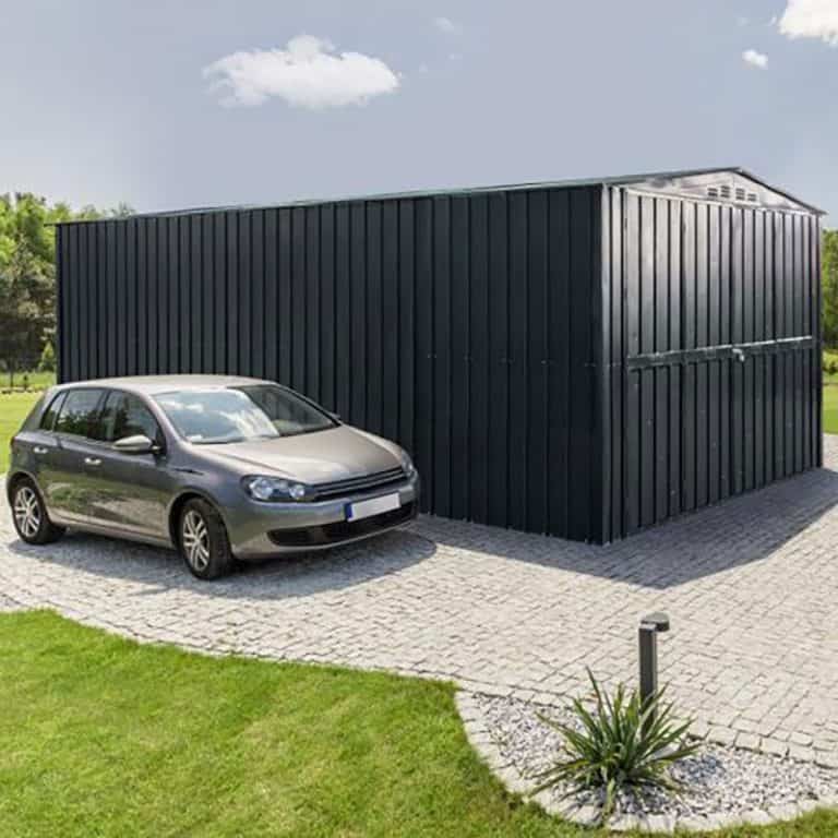 10' x 23' Lotus double door garage in anthracite grey