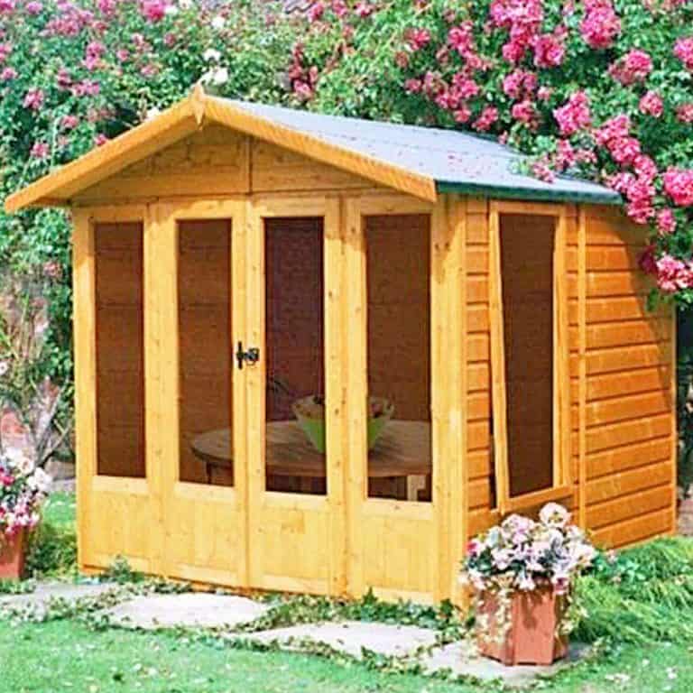 7'3 x 7'11 Shire Parham Wooden Garden Summerhouse providing shelter and style