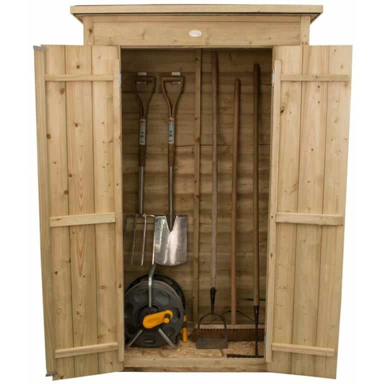 Pent Tall Garden Store - Pressure-treated wood storage solution for outdoor tools and garden supplies.