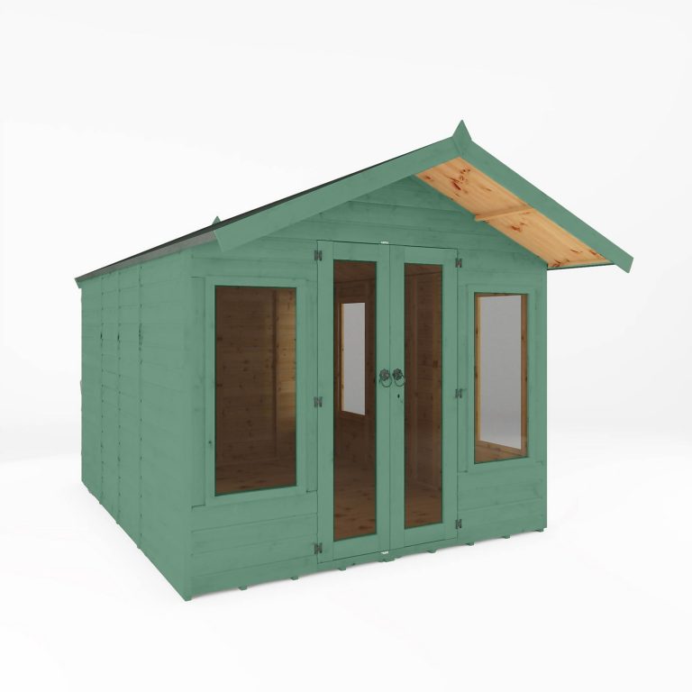 Country Living Hatton 12ft x 8ft summerhouse in Aurora Green