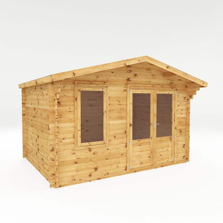 Mercia 4m x 3m Garden Retreat Log Cabin in natural wood