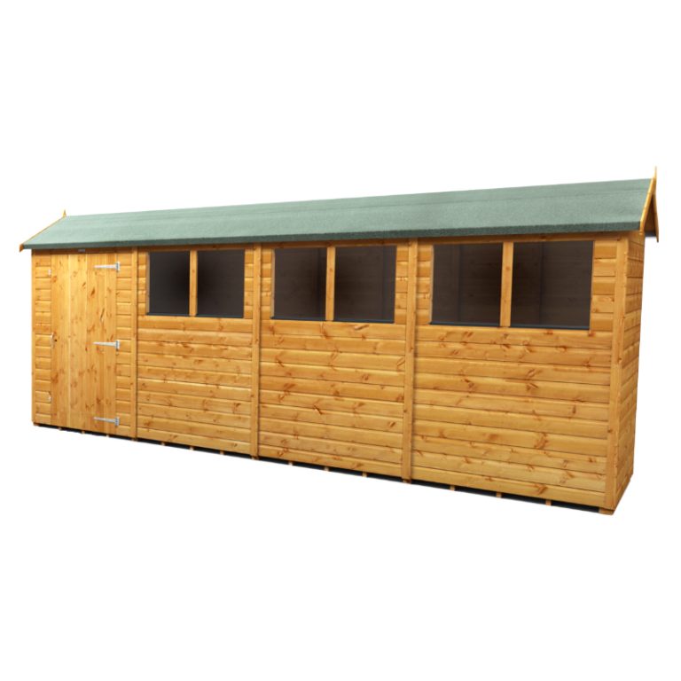 Custom Oren 16' x 4' shiplap apex shed with modular design