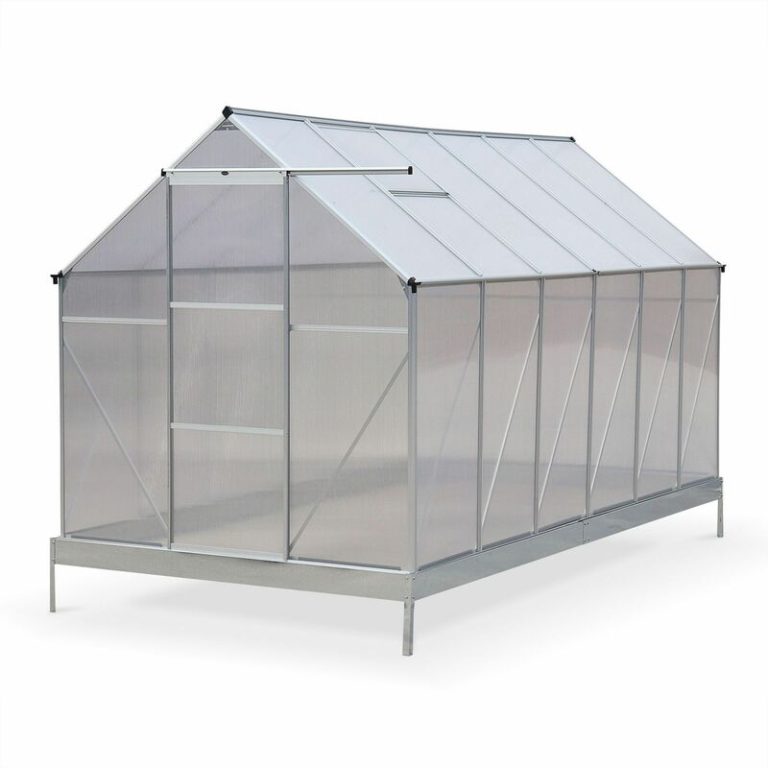 7m x 14ft transparent polycarbonate greenhouse with base frame