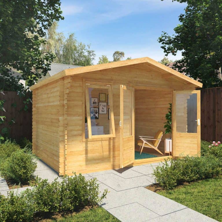 Spacious Mahonia 4m x 3m log cabin featuring natural wood finish