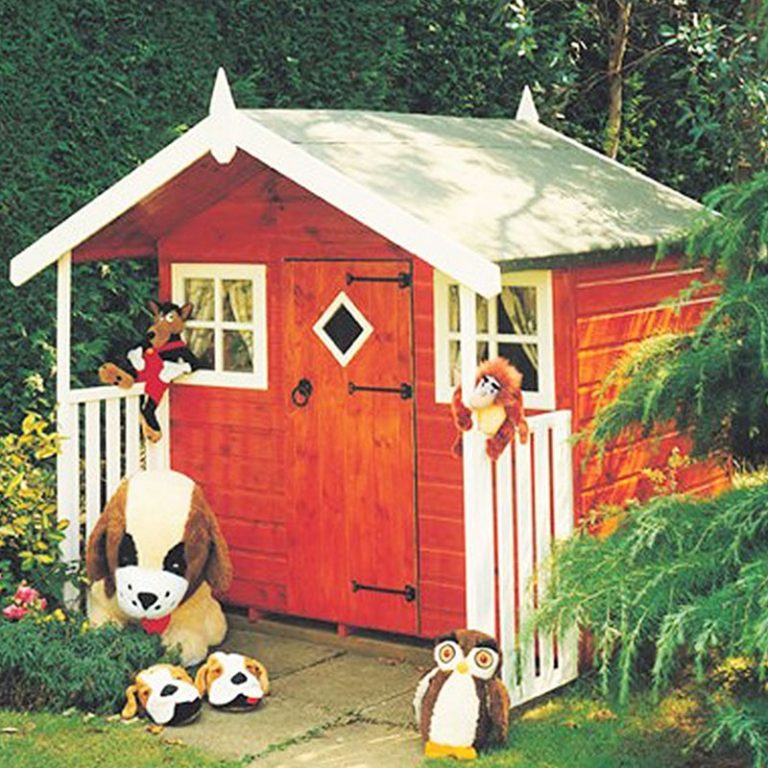 6' x 4' Shire Hobby Kids Wooden Playhouse for outdoor fun and imaginative play.