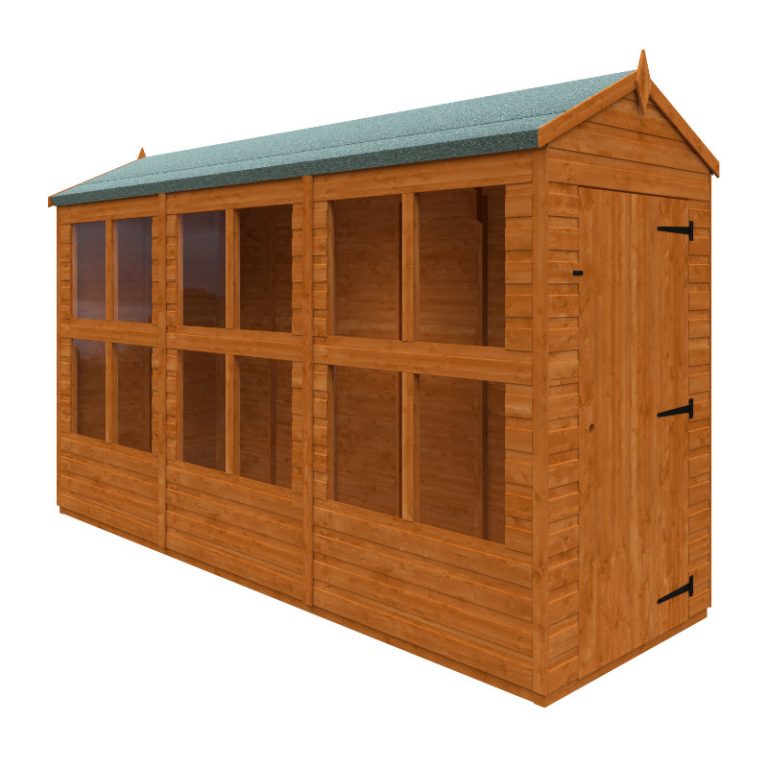 Redlands 4' x 12' Raven Summer House for outdoor relaxation with a stylish design and ample space.