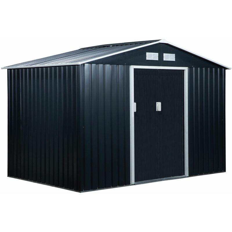 outsunny-9-x-6ft-outdoor-garden-roofed-metal-storage-shed-tool-box-with-foundation-ventilation-doors-dark-grey-L-385786-52735539_1