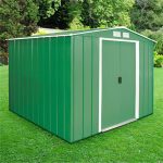 8'-by-8' Sapphire Apex Green Metal Shed