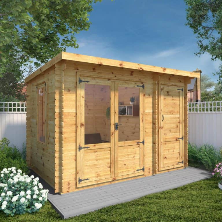 Adley Hereford log cabin 3.5m x 2.4m with side shed