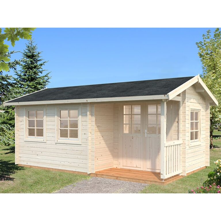 Palmako Susanna 5.3m x 3.2m log cabin garden building with wooden structure and large windows