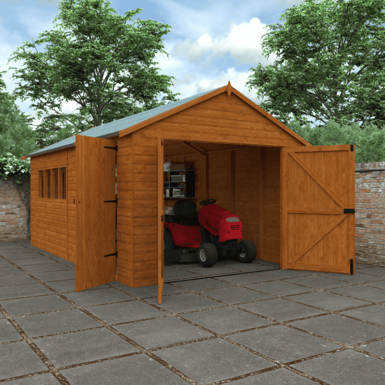 Redlands 10' x 20' shiplap apex wooden garage with double doors