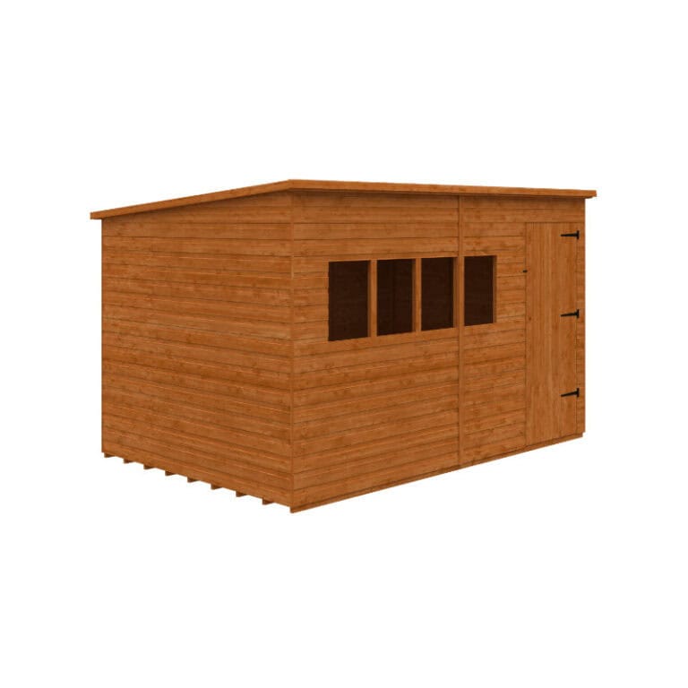 Redlands 12' x 8' extra high pent shed with durable construction