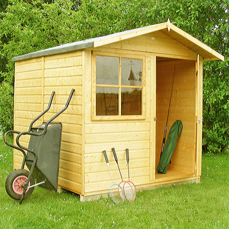 6'9 x 6'6 Shire Abri Apex Wooden Garden Shed with apex roof