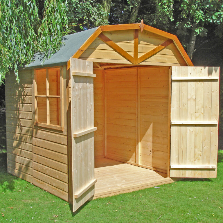 6'9 x 6'6 wooden garden shed with double doors