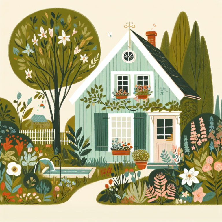 Summer house blending seamlessly with garden style design