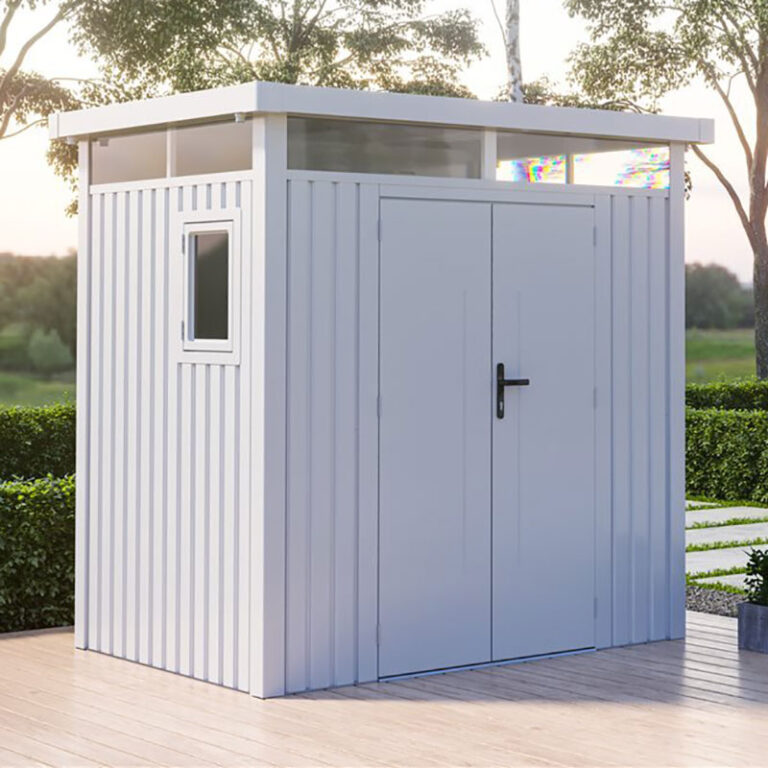 Lotus Titan Pent Metal Shed with a sleek design