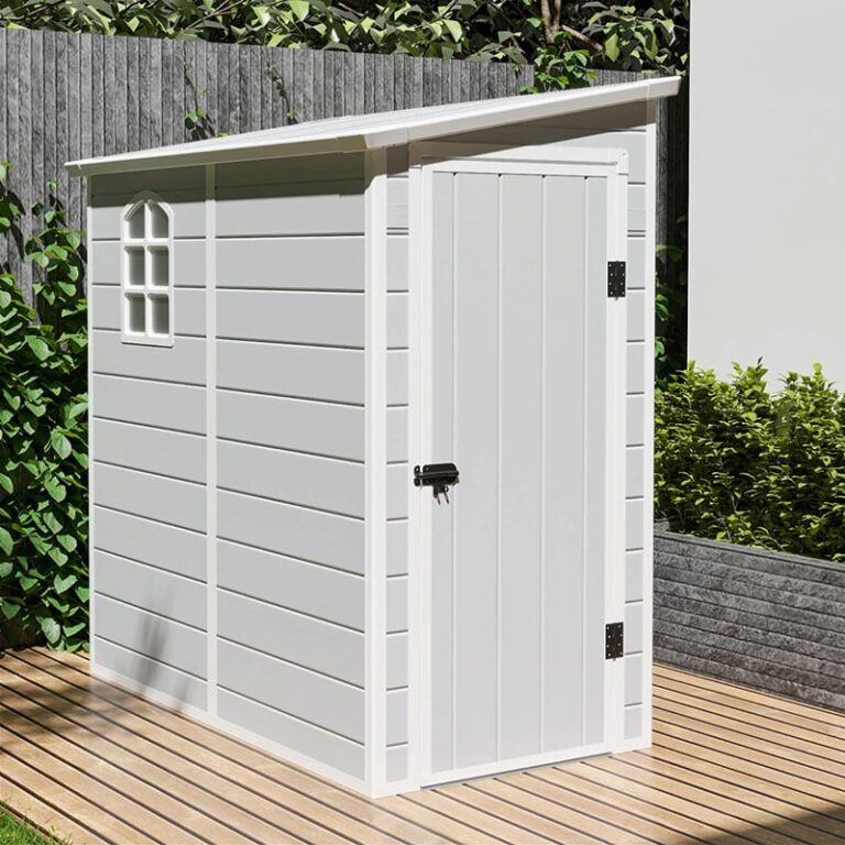 5' x 8' Jasmine Lean To Pent Plastic Shed Light Grey