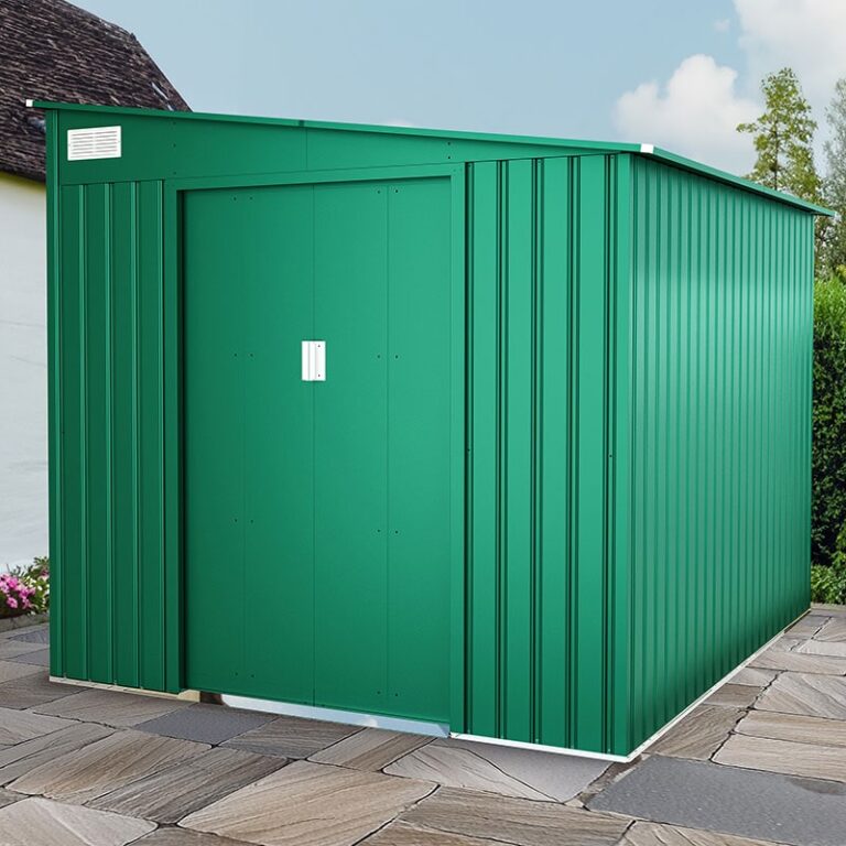 7' x 9' Lotus Arley Lean To Metal Shed Green