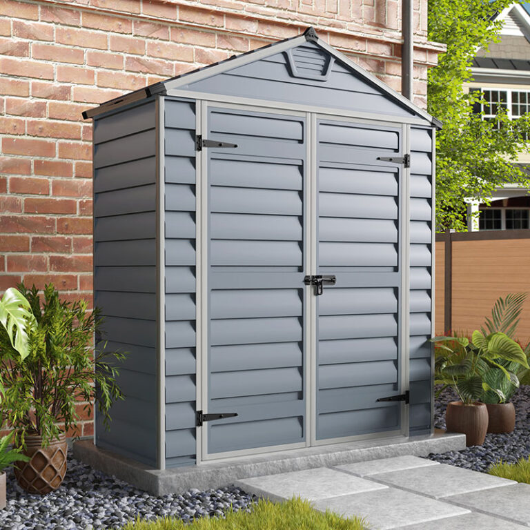 6' x 3' Palram Canopia Grey Skylight Plastic Shed with Double Doors