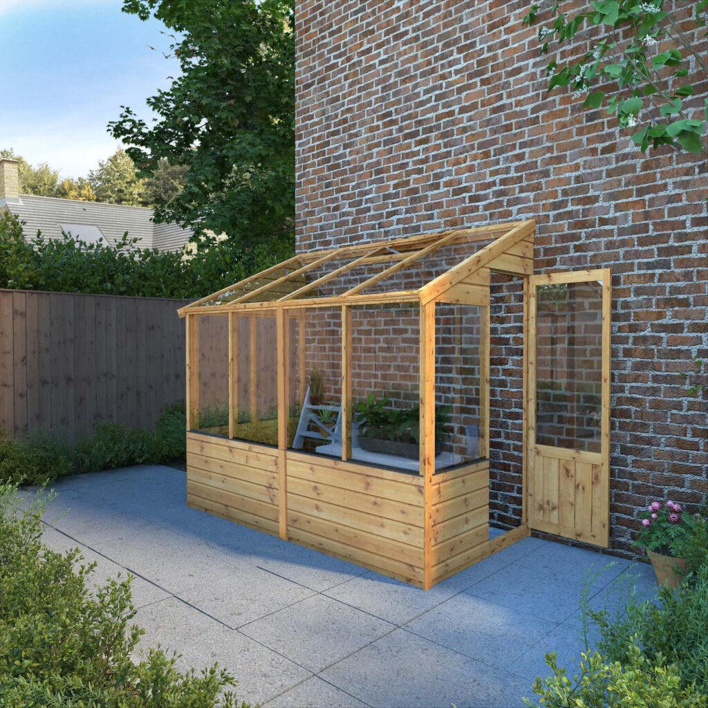 8 x 4 Evesham Lean-to Pent Wooden Greenhouse Image