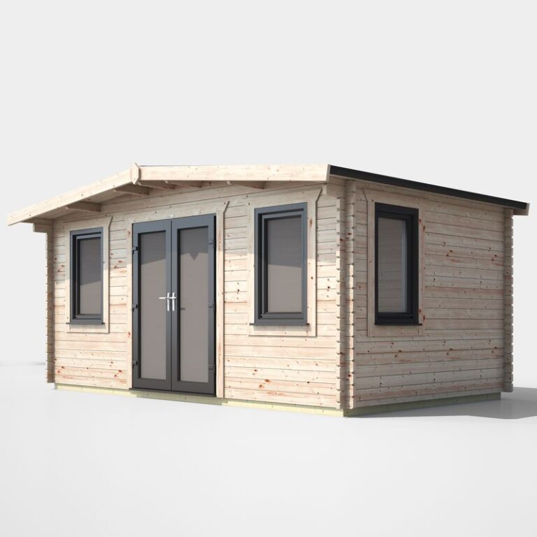 Oren 10' x 16' Marquess Log Cabin 44mm with beautiful design and toughened glass windows.