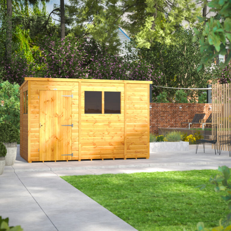 Oren 10' x 6' Shiplap Modular Custom Pent Shed showcasing its robust design and features.