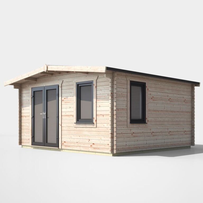 Oren 14' x 14' Marquess Log Cabin with stylish design and modern features.